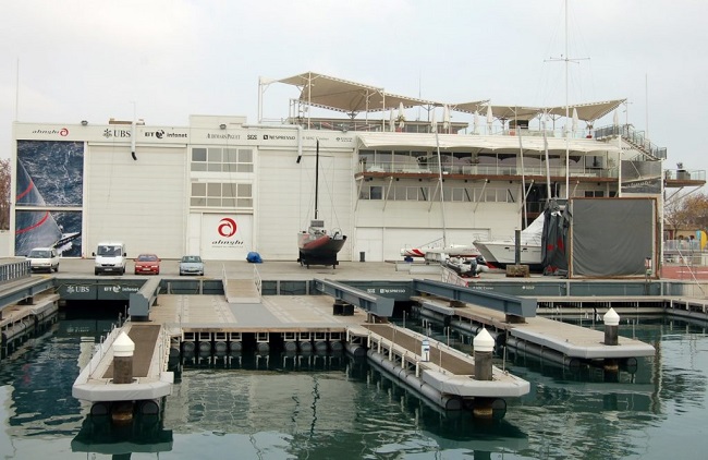 Aluminium docks for team Alinghi in America's Cup 2007