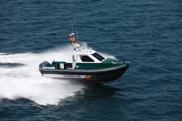 Aluminium patrol boat outboard engines