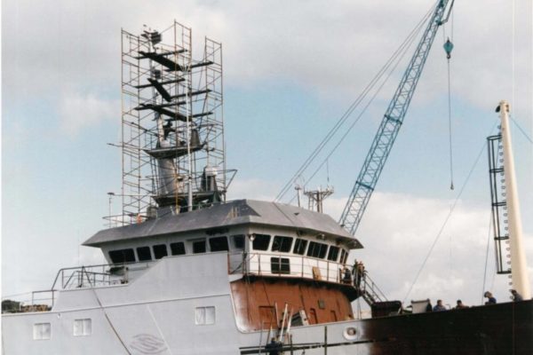 Aluminium superstructure in Vulcano Shipyard