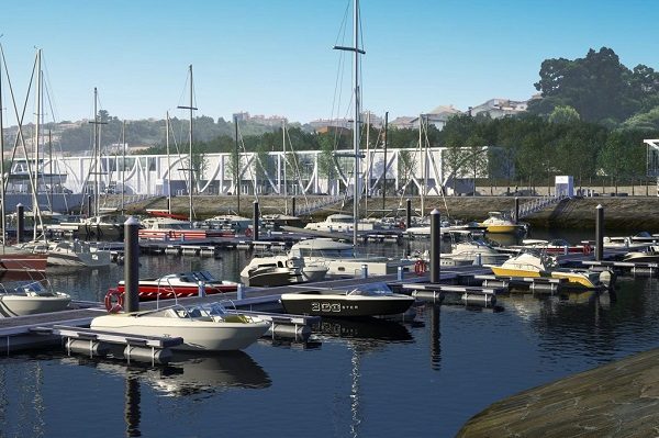 Sailboats moored in Douro Marina