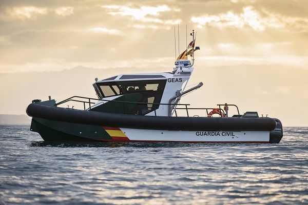 Barco de vigilancia de aluminio fueraborda