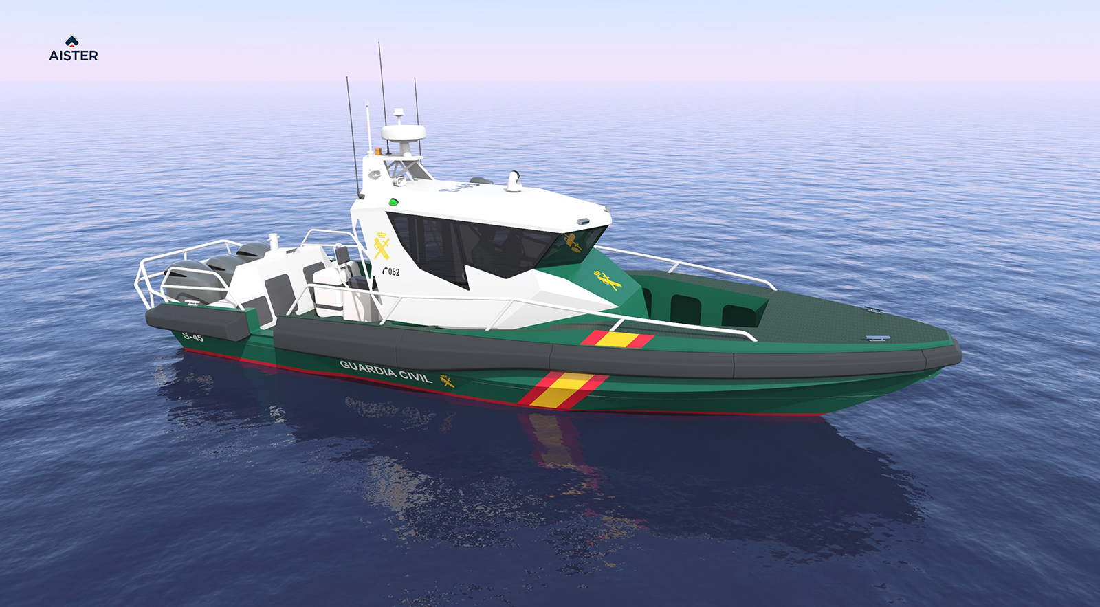 AISTER avanza en la construcción de la nueva serie de patrulleras HS35 para la Guardia Civil